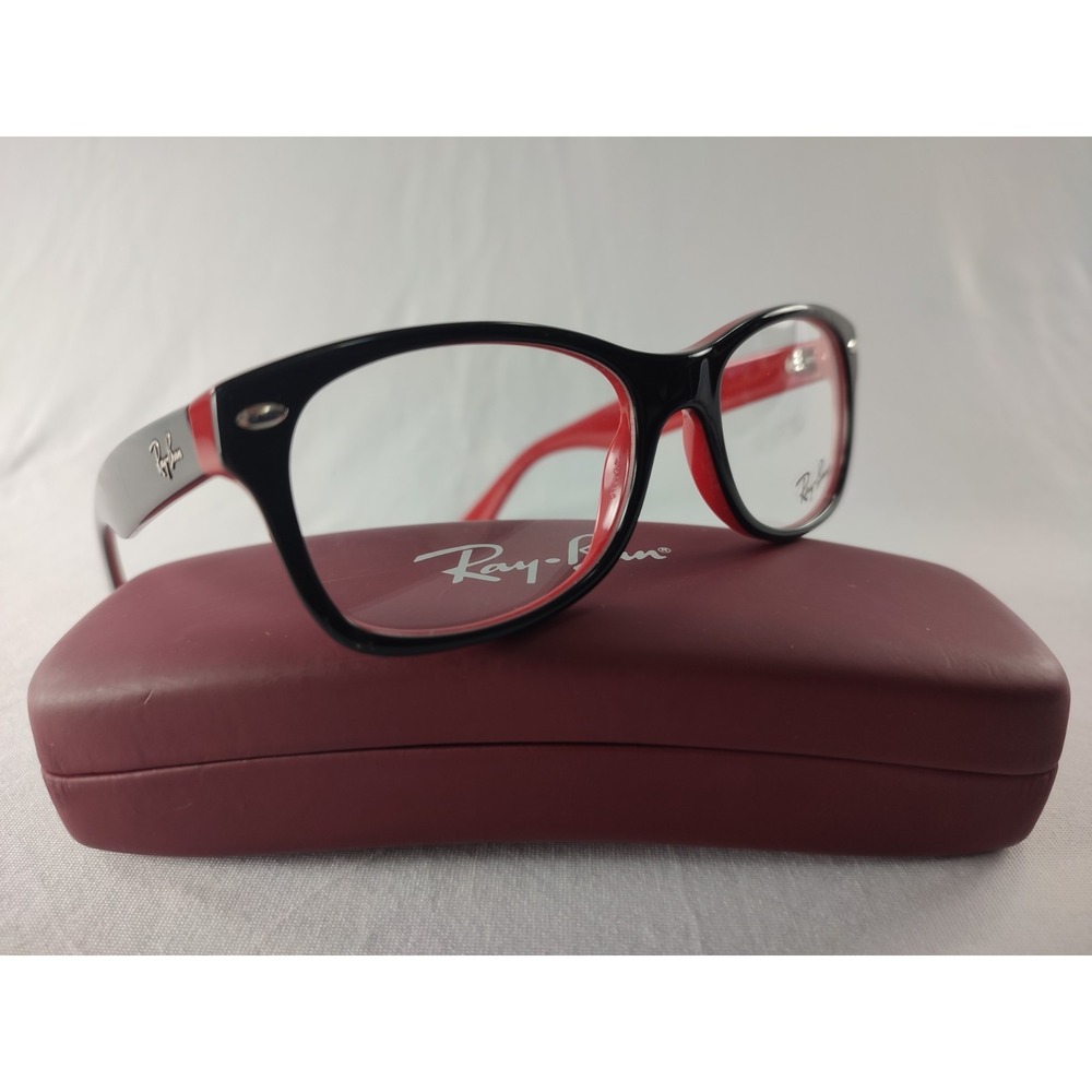 Ray-Ban RB1528 3573 Black Red Junior Kids Eyeglass Frames 48mm NWT + Case